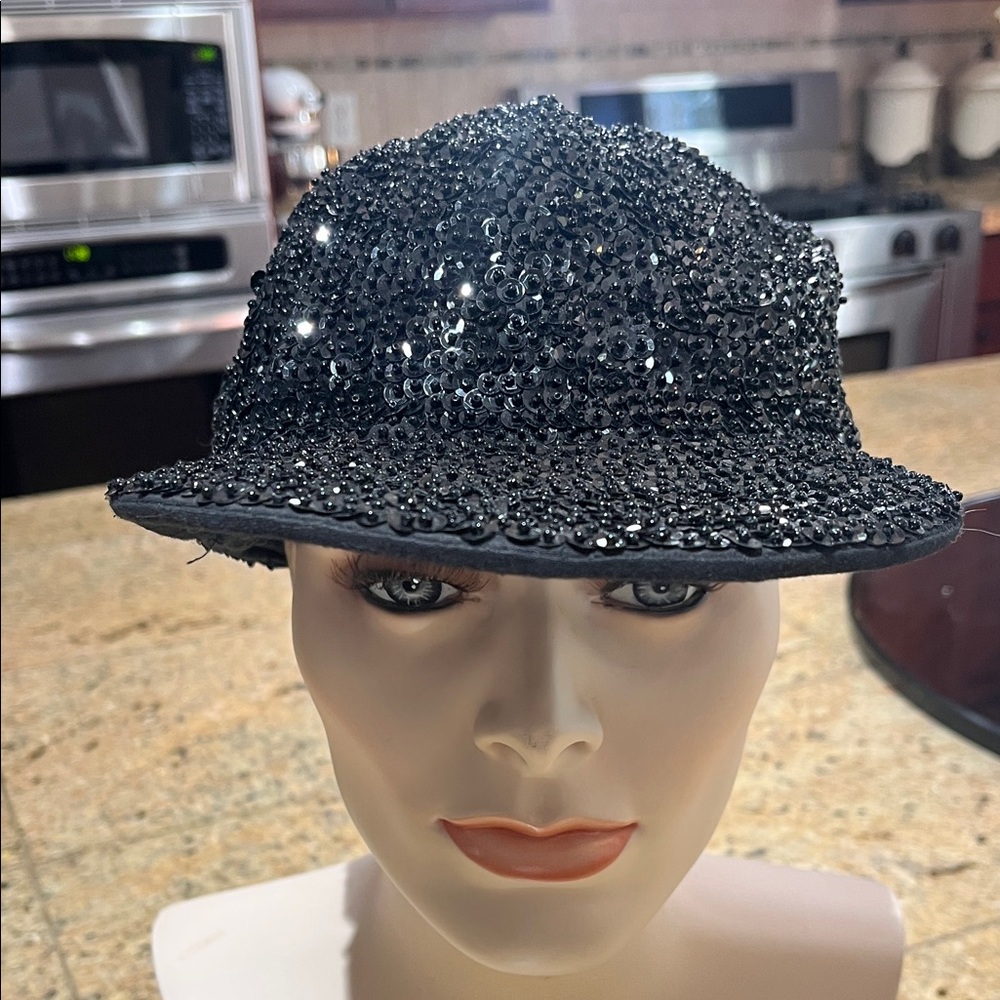 Source Unknown Black Sequin Hat - image 1